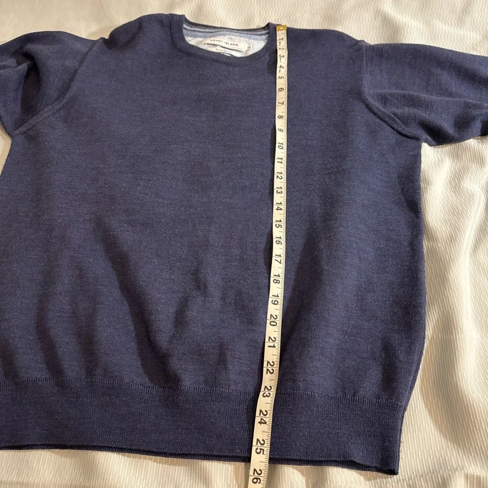 Men's CONEY ISLAND Crew Neck Prima Merino Wool Blue Size XL Sweater Pullover